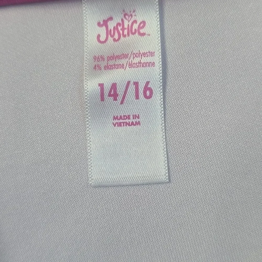 Justice Cold Shoulder Dress Kids 14/16 Pink Yorkie NYC‎ Skyline Ombre Puppy Core